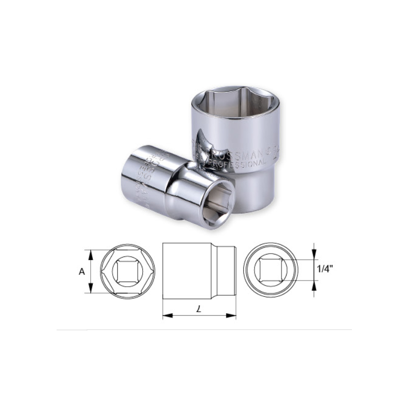 1/4" DR MM - HEXAGONAL CORTO