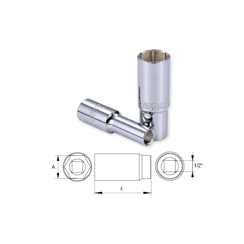 1/2" DR MM - HEXAGONAL LARGO