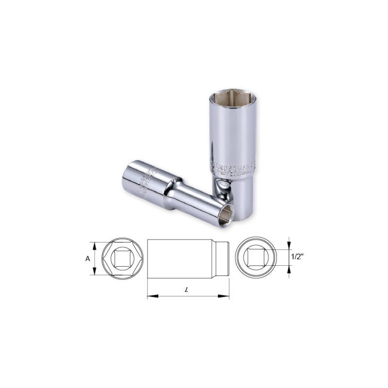 1/2" DR MM - HEXAGONAL LARGO